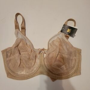 Wacoal Retro Chic Full Figure Underwire Lace Beige Bra  32G NWT Sexy Lingerie